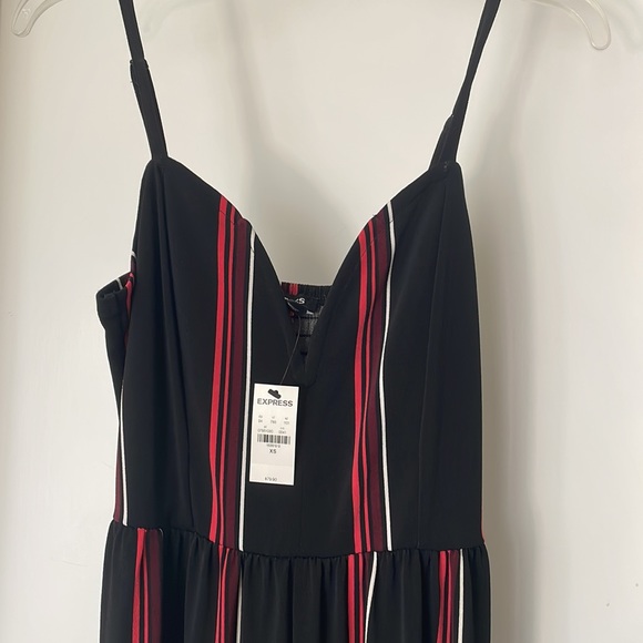 Express Striped V Wire Cami Jumpsuit Romper - Picture 5 of 6